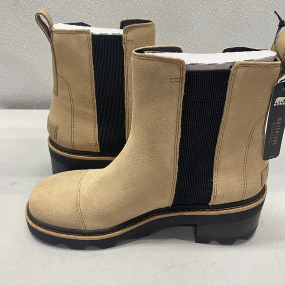 NEW SOREL Women’s Joan Now Chelsea Boots Canoe/Black Size 10 Waterproof Leather - Picture 4 of 7